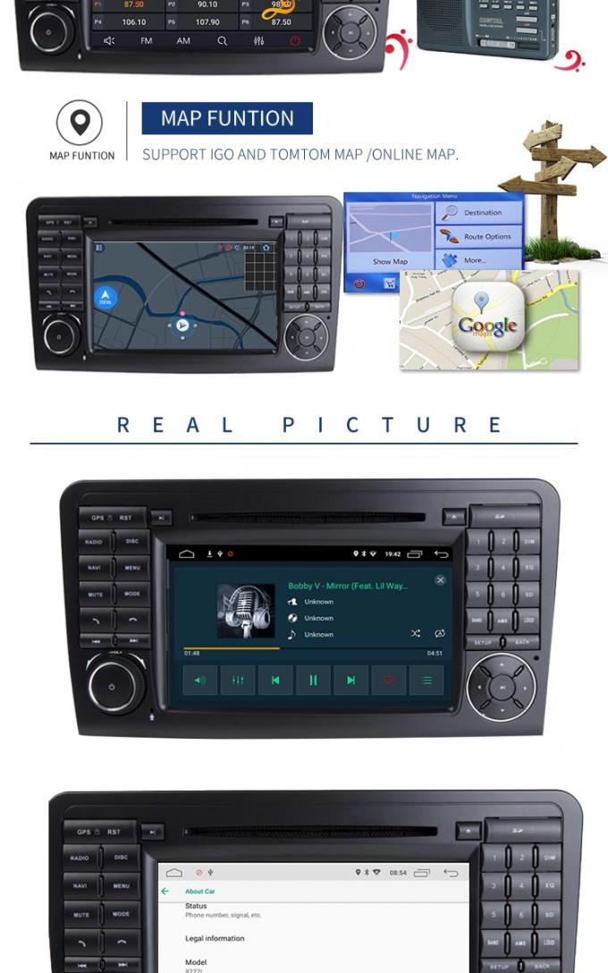 Reprodutor de DVD AUXILIAR da navegação do Benz de Mercedes do porta usb da câmera da parte traseira de GPS com autorrádio