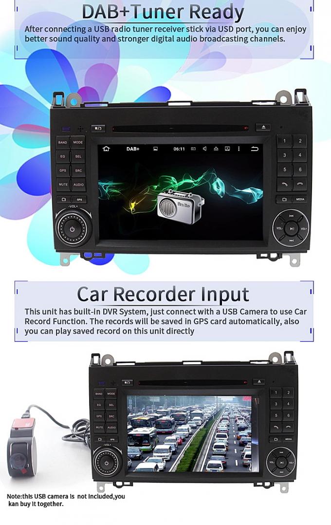 Reprodutor de DVD do Benz de Android 8,0 Mercedes com a câmera BT AUXILIAR da parte traseira de Canbus