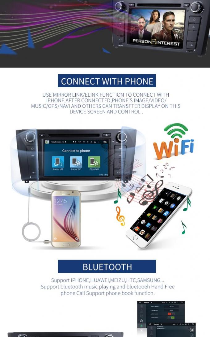 Reprodutor de DVD de BMW GPS dos multimédios do carro com apoio de rádio estereofônico GPS Android 7,1