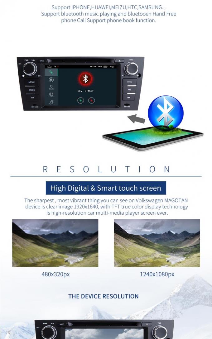 Sistema Bluetooth do reprodutor de DVD PX6 Android 8,1 de BMW GPS do rádio do carro auto - permitido