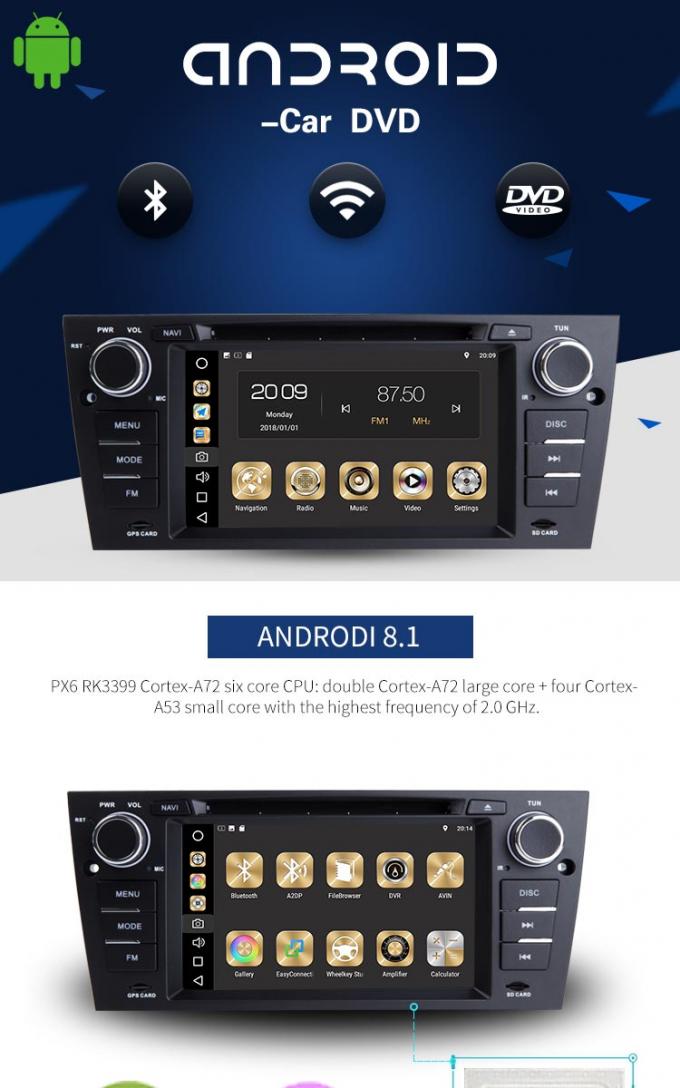 Função equipada painel MP3 MP5 do reprodutor de DVD FM/AM de BMW GPS do carro de Android 8,1