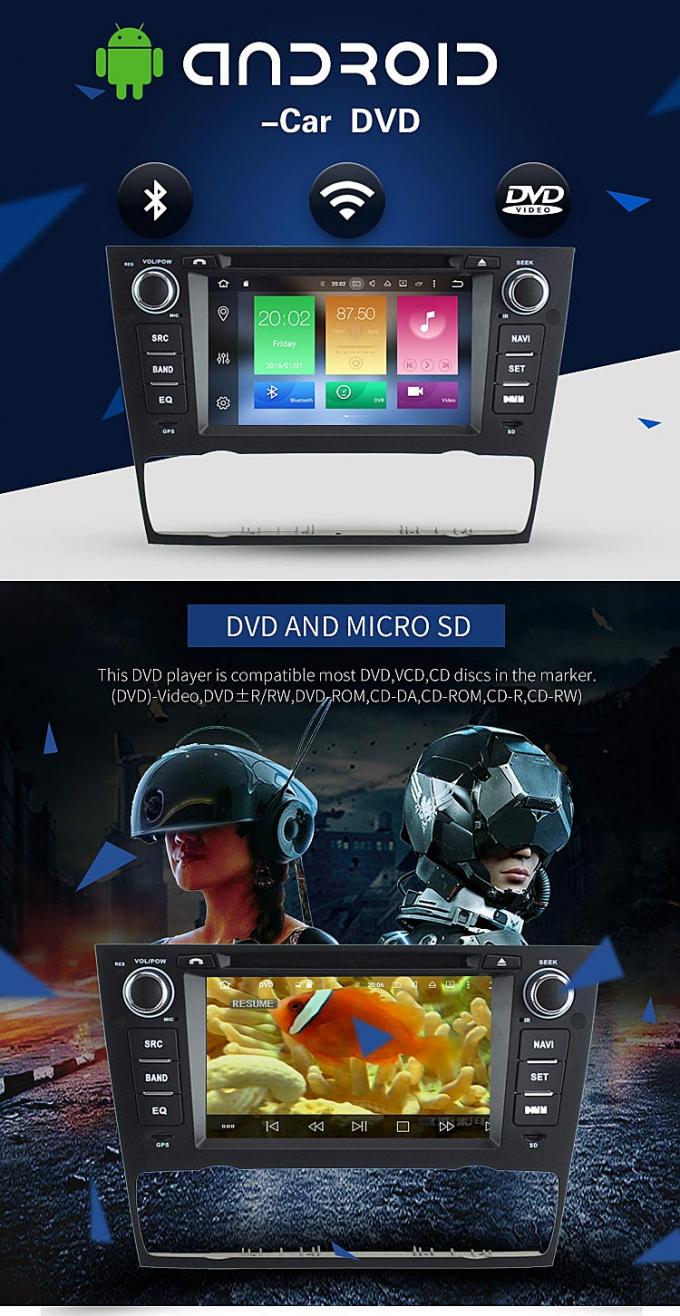 Android 8,0 7 tela táctil do reprodutor de DVD da polegada E90 BMW GPS com Canbus
