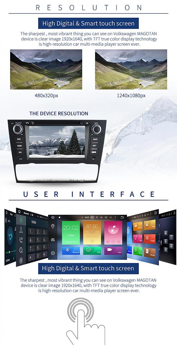 Android 8,0 7 tela táctil do reprodutor de DVD da polegada E90 BMW GPS com Canbus