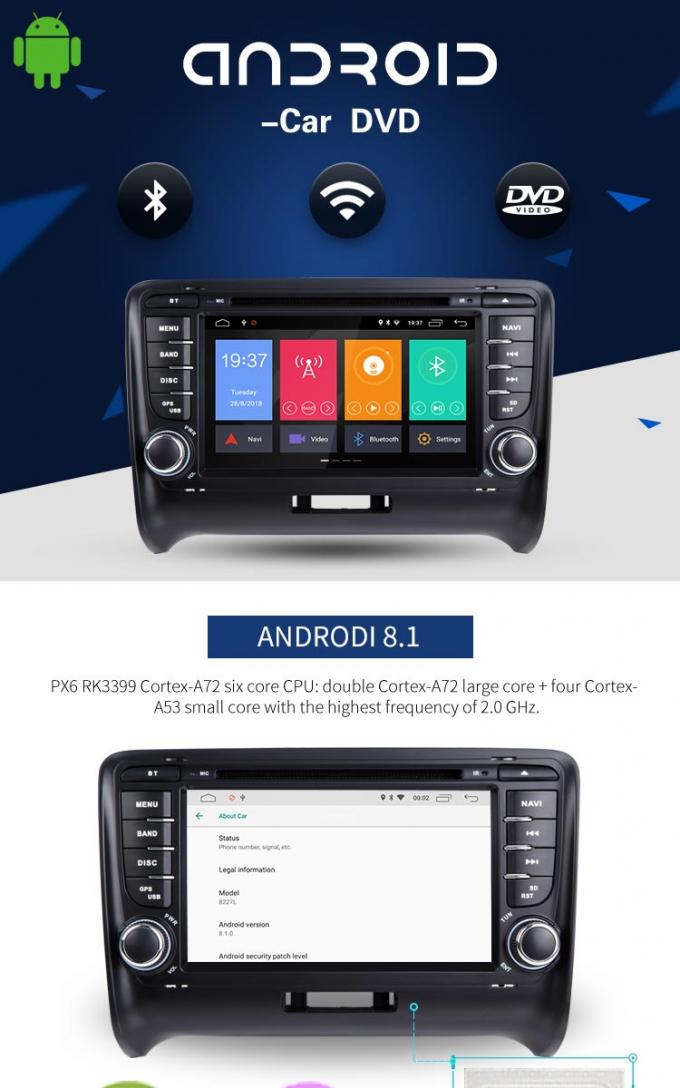 Reprodutor de DVD de Android 8.1system Audi, navegação dos Gps do reprodutor de DVD do carro de Ublox 6 Android