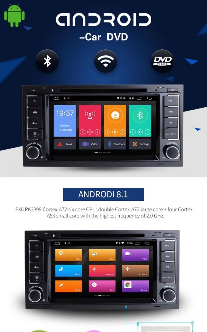 Reprodutor de DVD de Android 8,1 VW Touareg Volkswagen com vídeo AUXILIAR de Wifi BT GPS