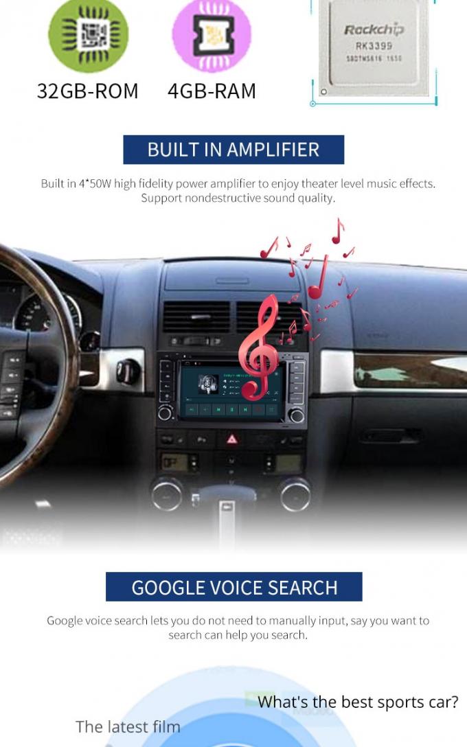 Reprodutor de DVD de Android 8,1 VW Touareg Volkswagen com vídeo AUXILIAR de Wifi BT GPS