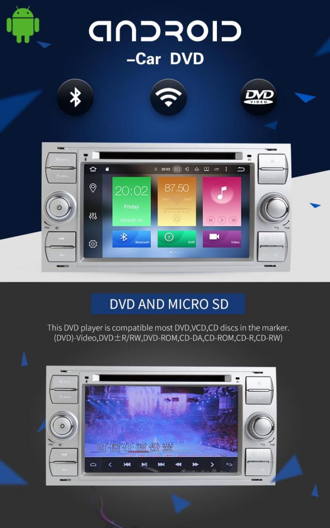 Sistema estereofônico de Dvd dos multimédios de Ford do carro, reprodutor de DVD de rádio de Ford Focus do afinador