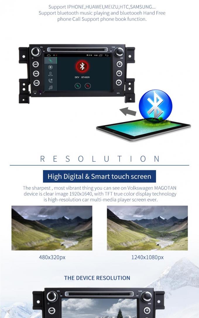 Reprodutor de DVD Bluetooth do carro de SUZUKI da navegação de GPS - núcleo permitido de PX6 RK3399 Cortex-A72 oito