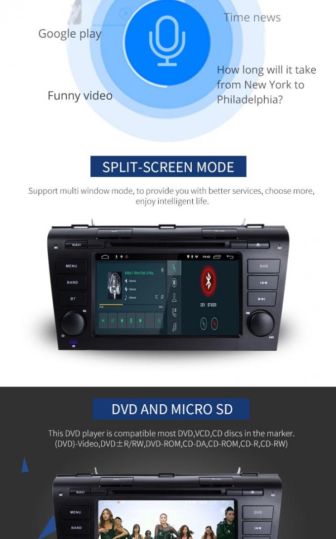 Reprodutor de DVD com tela, reprodutor de DVD do carro de MAZDA 3 do automóvel de Android da relação do espelho