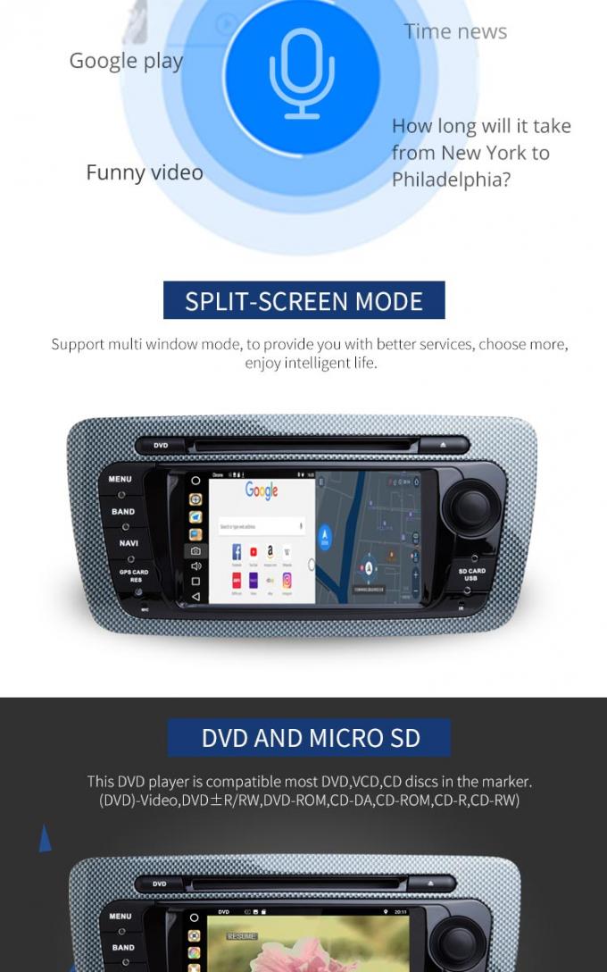 Reprodutor de DVD do carro de SEAT IBIZA 8,1 Android com o tela táctil LD8.1P-5524 de 6,2 polegadas