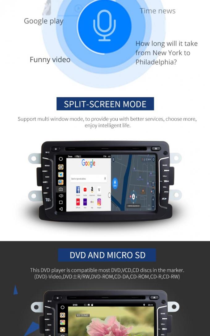 Estéreo e reprodutor de DVD do carro do espanador de Android 8,1 Renault com auto rádio GPS
