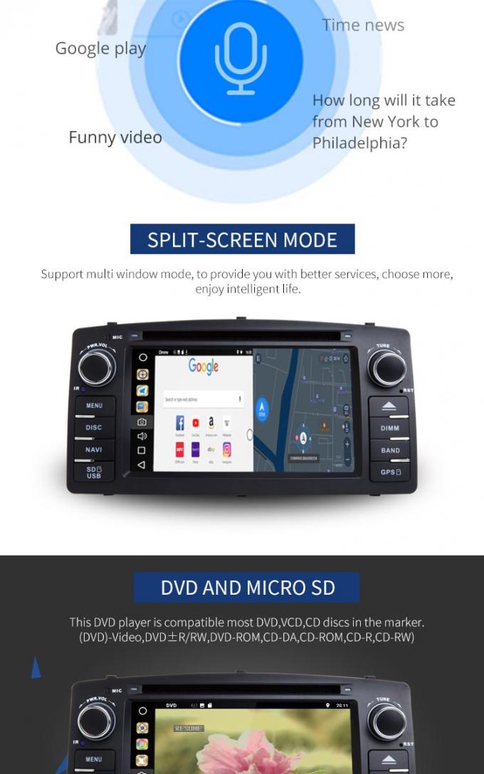 Reprodutor de DVD do carro de Android do tela táctil de 7 polegadas multi - língua TV-BOX OBD TPMS