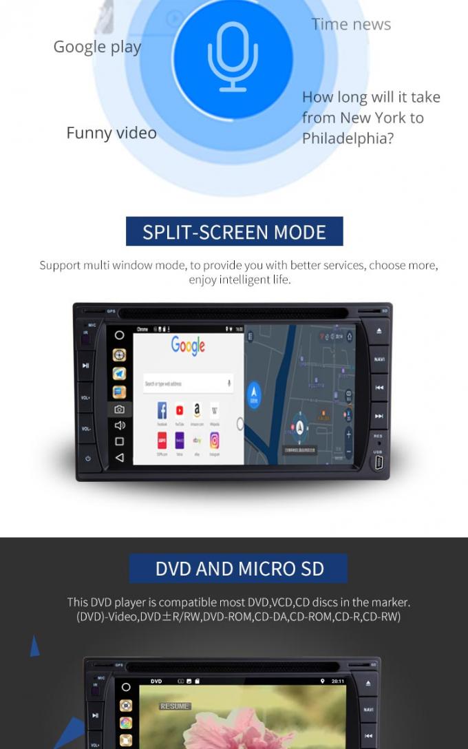 Reprodutor de DVD multiponto do ruído do dobro da tela, navegação dos Gps do reprodutor de DVD do carro de PX6 8core Android