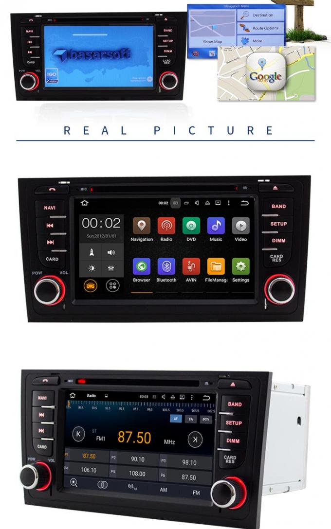 sistema de navegação de GPS do reprodutor de DVD do carro de 2GB RAM A6 Audi com relação do espelho do rádio do SD USB