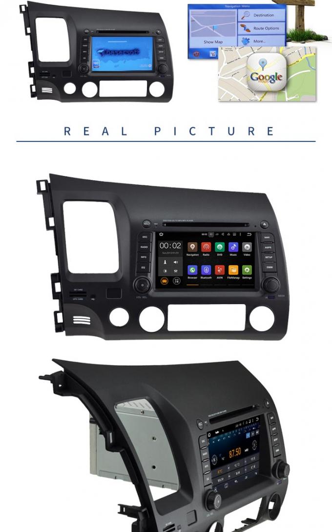 Reprodutor de DVD cívico do carro de GPS Honda dos multimédios multi - língua apoiada