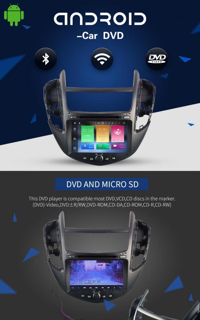 Reprodutor de DVD estereofônico do carro de Android 8,0 Chevrolet Trax com sistema de navegação