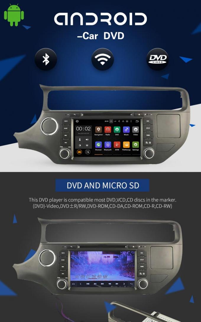 Reprodutor de DVD da navegação do reprodutor de DVD do carro de PX3 4core Android para o RIO de KIA com relação do espelho