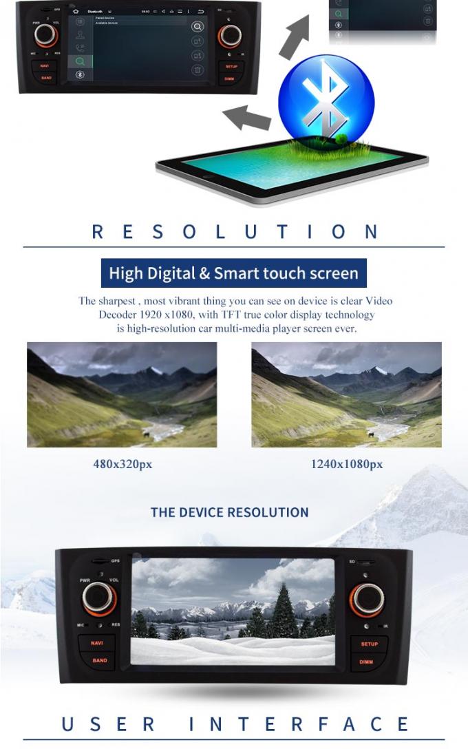 Reprodutor de DVD Android 7,1 do carro com o tela táctil de 6,1 polegadas para PUNTO VELHO