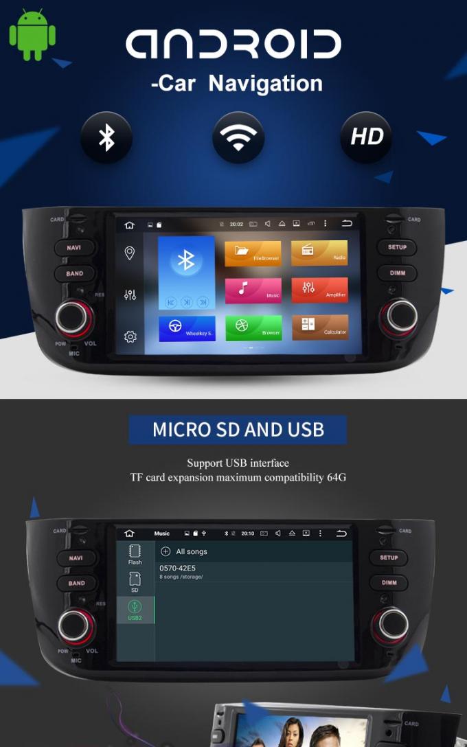 Reprodutor de DVD de FIAT do carro de Android 8,0 com rádio estereofônico GPS para LINEA NOVO