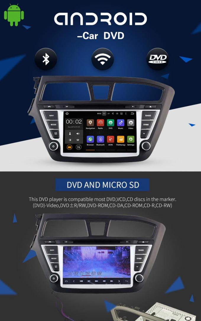 Carro Hyundai Media Player Android 7,1 do tela táctil de 8 polegadas com a câmera traseira AUXILIAR