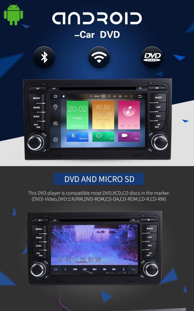 Multi reprodutor de DVD do carro do SD FM MP4 Audi da língua relação do espelho de 32 GB apoiada