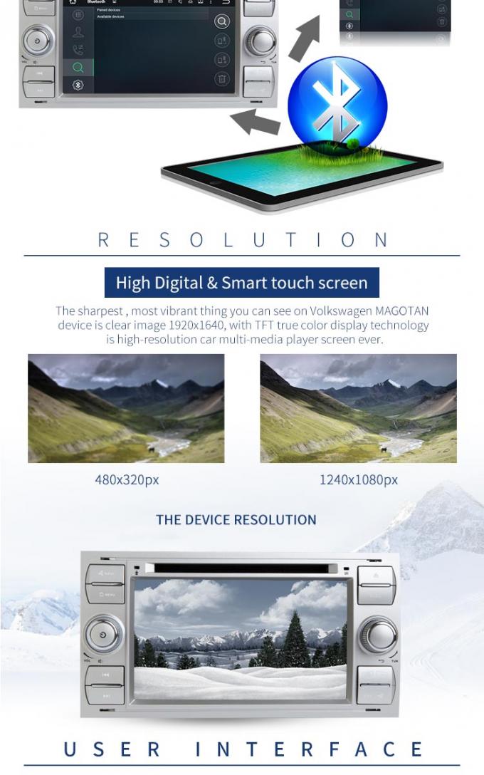 7 apoio do reprodutor de DVD do carro de Android 7,1 Ford da polegada multi - língua e tela capacitiva