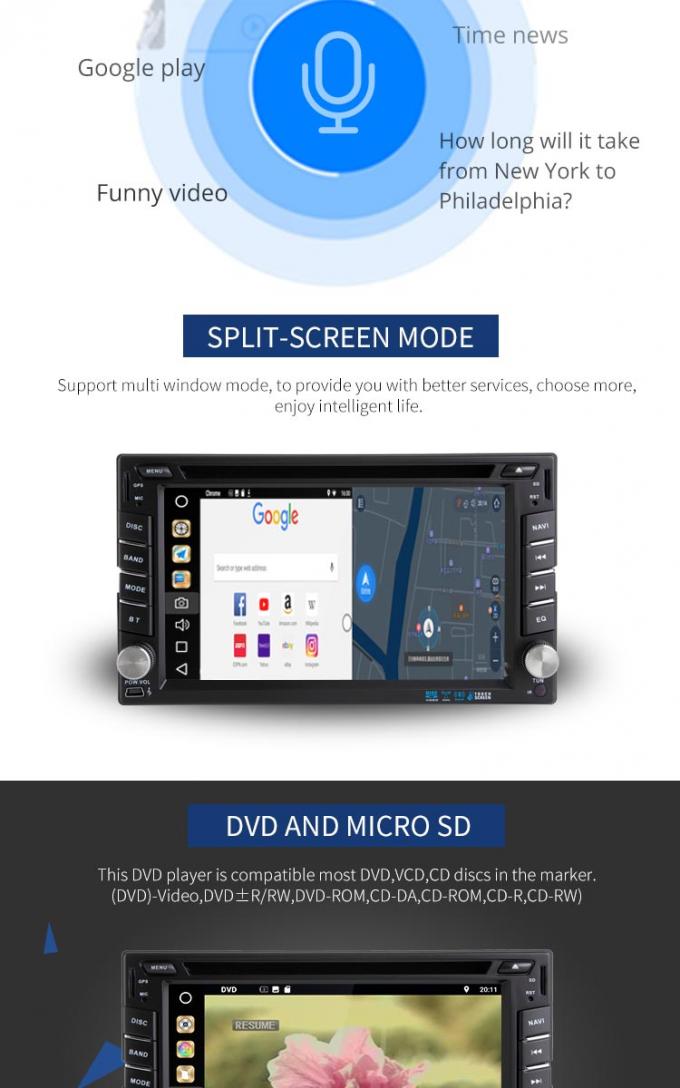 Reprodutor de DVD do carro do universal de Android 8,1 com função da tevê de USB SD SWC FM