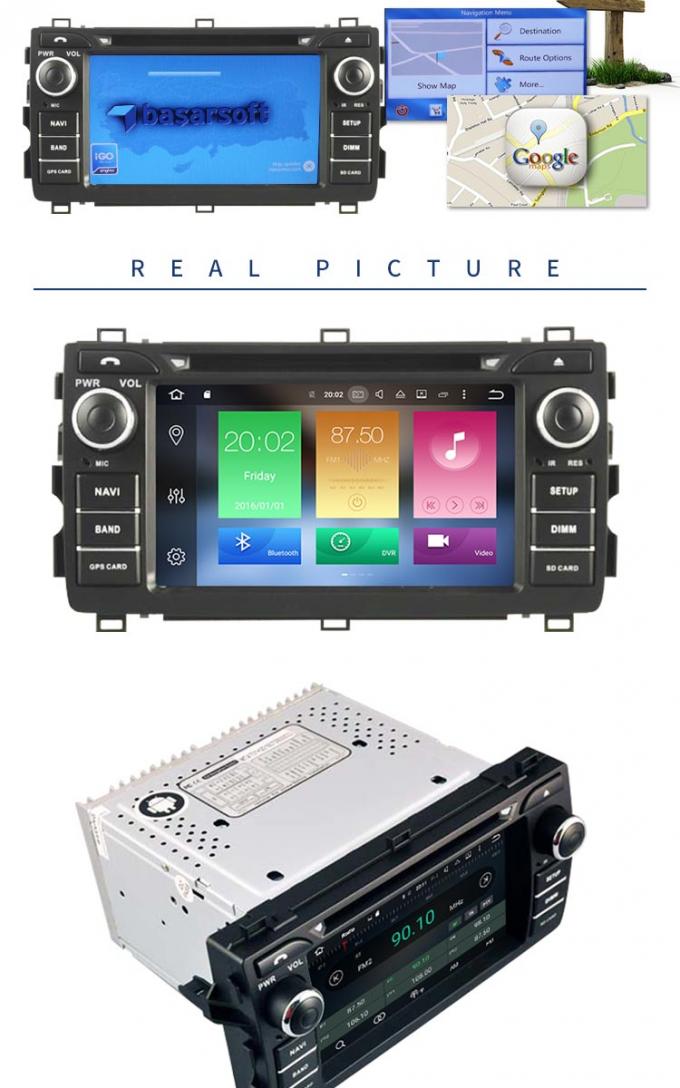 O jogador estereofônico IPod/Iphone do carro traseiro do reprodutor de DVD do carro da câmera DVR OBD TPMS Toyota apoiou