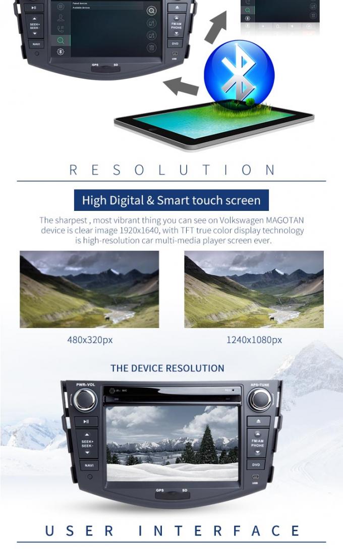 Reprodutor de DVD do carro de Android 7,1 Toyota com relação audio estereofônica do espelho dos Gps Wifi